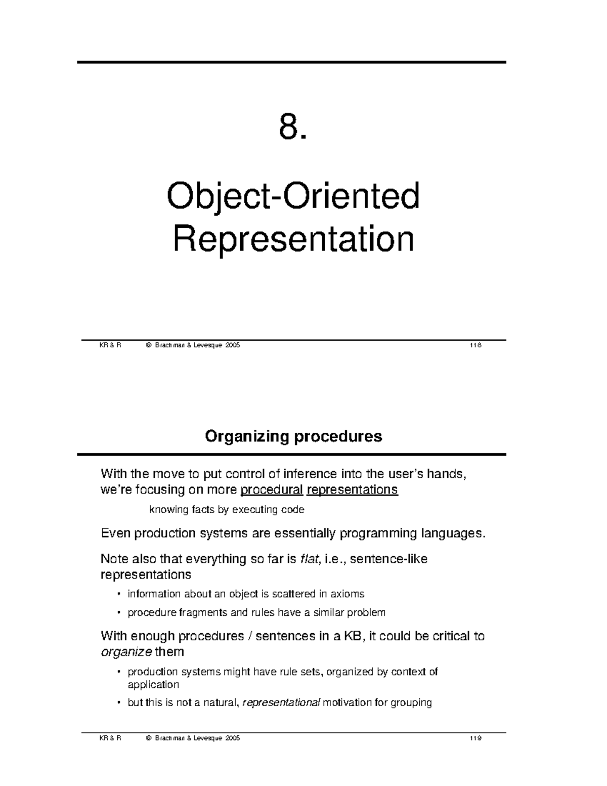 Chapter 8 slides: Organizing procedures and reasoning with frames - Studocu