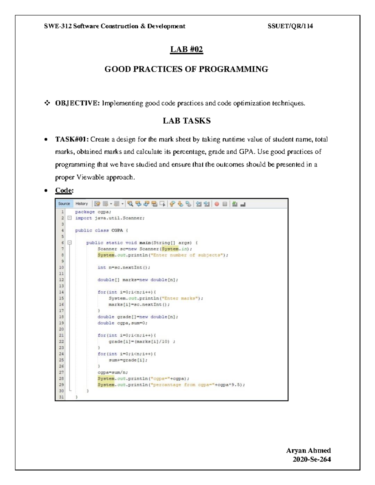 LAB 2A - Good Practices in Programming and System Design Techniques ...