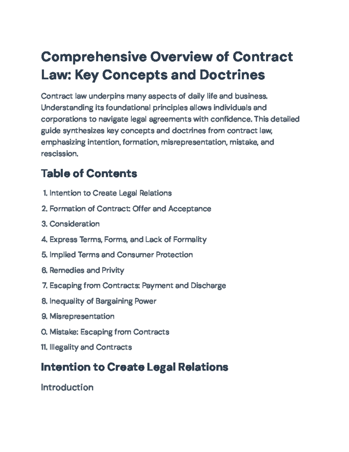 Comprehensive Guide to Contract Law: Key Concepts & Doctrines ...