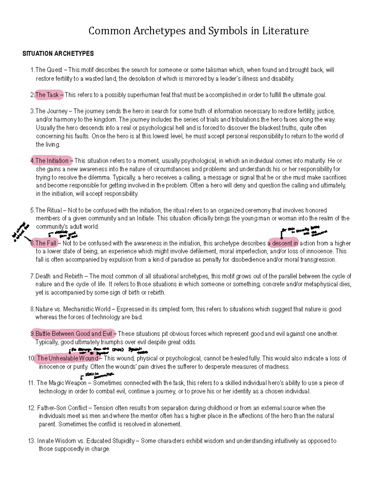 Common Archetypes And Symbols In Literature