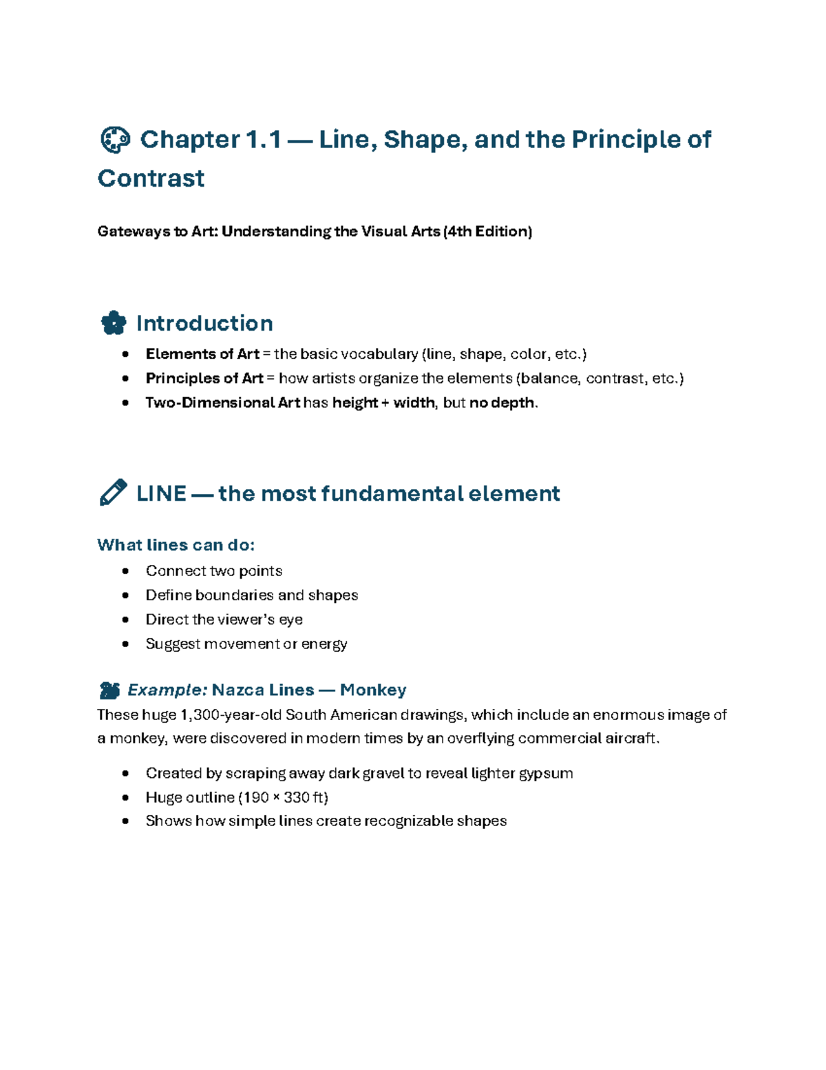 Chapter 1.1 — Line, Shape, and Contrast Principles - Studocu