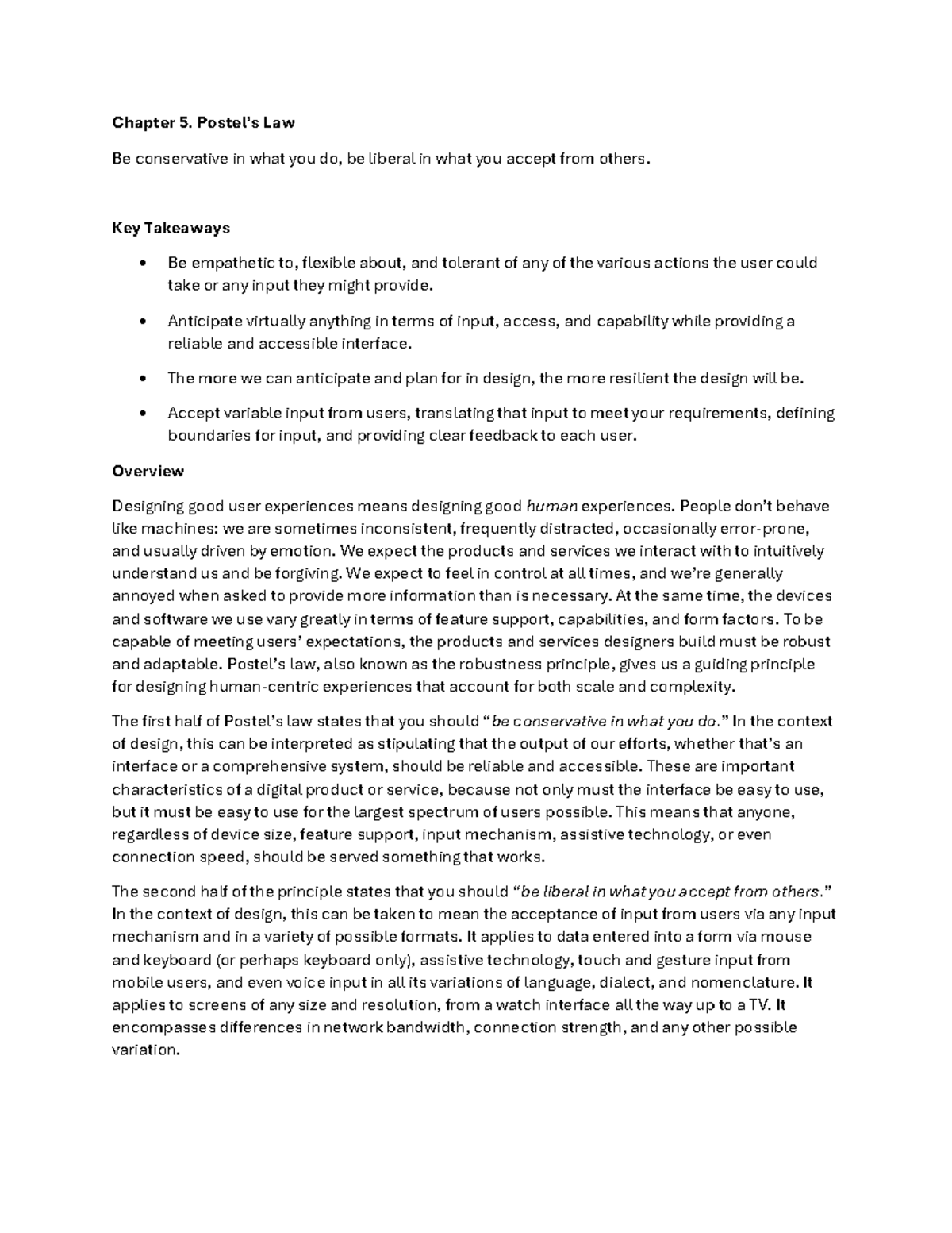 Chapter 5: Applying Postel’s Law in UX Design Principles and Practices ...
