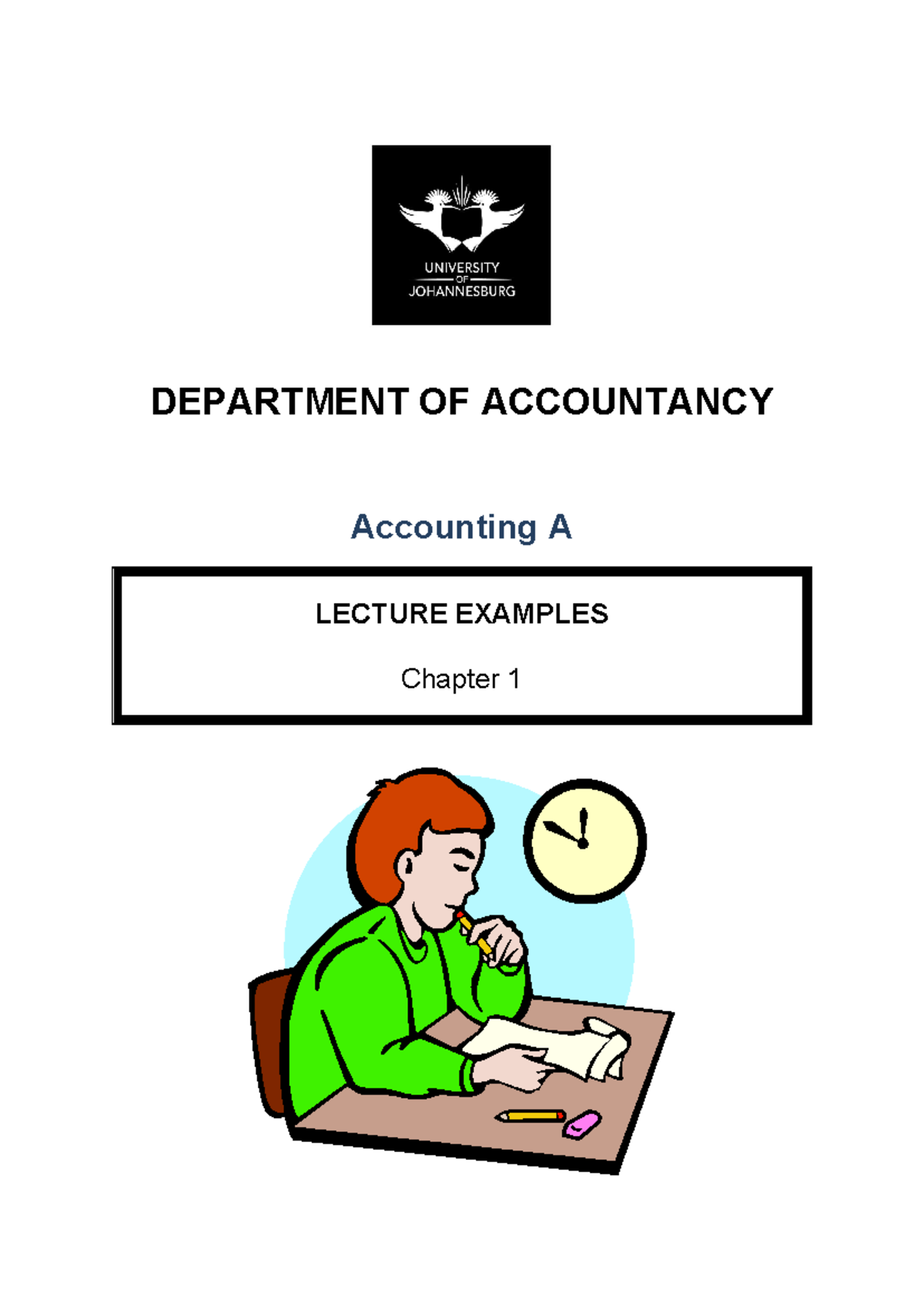 Acc A Chapter 1 Lecture examples - DEPARTMENT OF ACCOUNTANCY Accounting ...