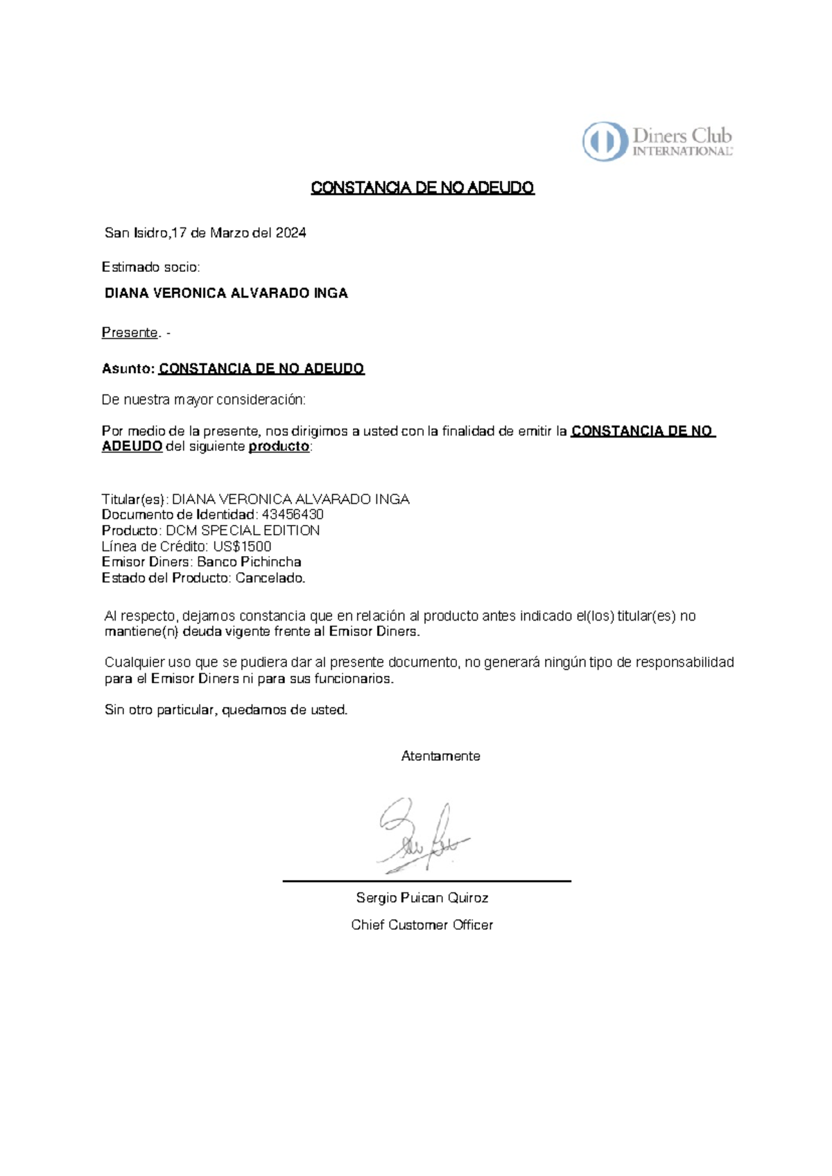 Constancia de No ADEUDO - DCM Special Edition - 17 Mar 2024 - Document Preview