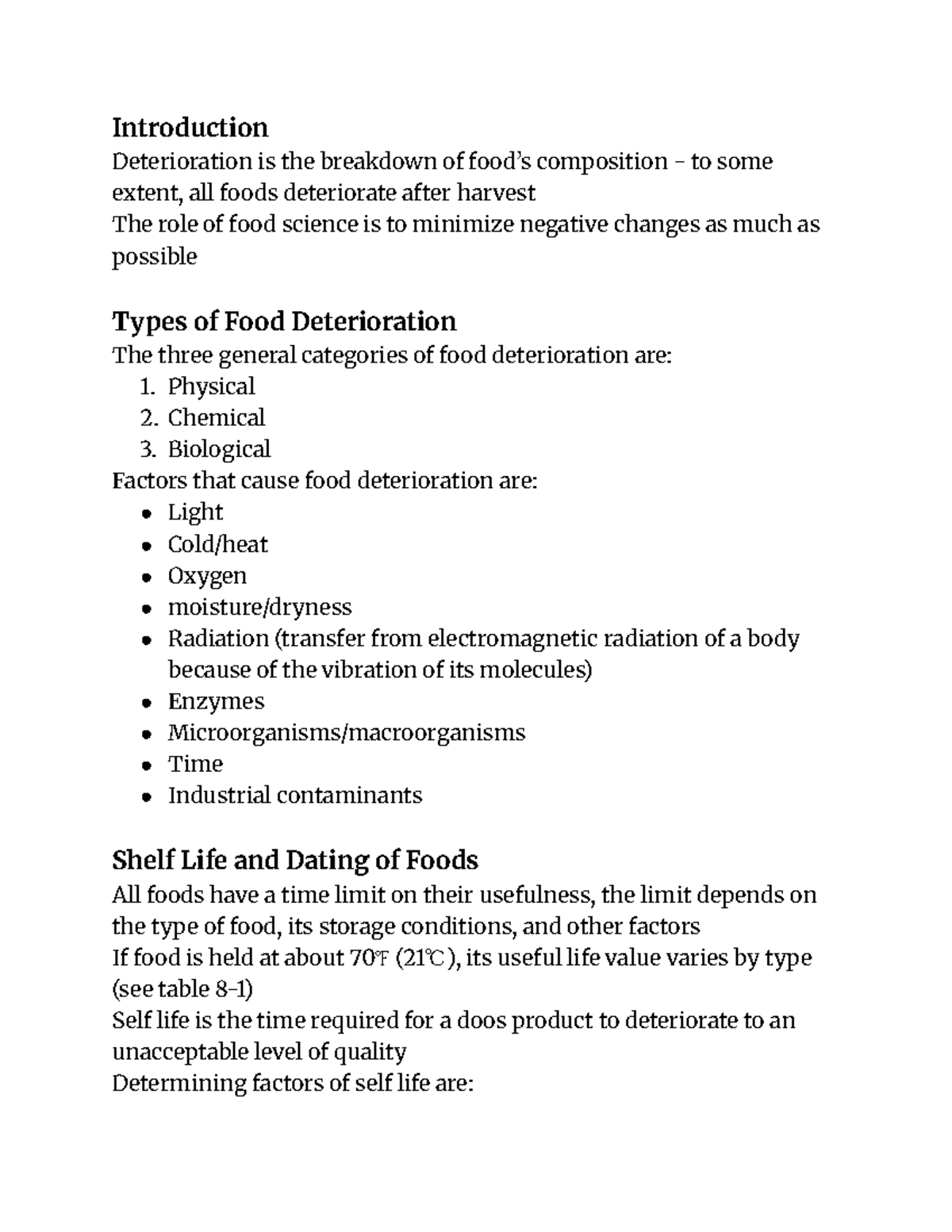 Chapter 8 - Food Science: Understanding Food Deterioration Factors ...