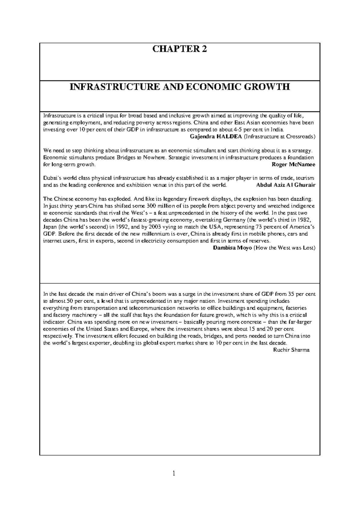 CHAP 02 - Lecture notes 2 - CHAPTER 2 INFRASTRUCTURE AND ECONOMIC ...