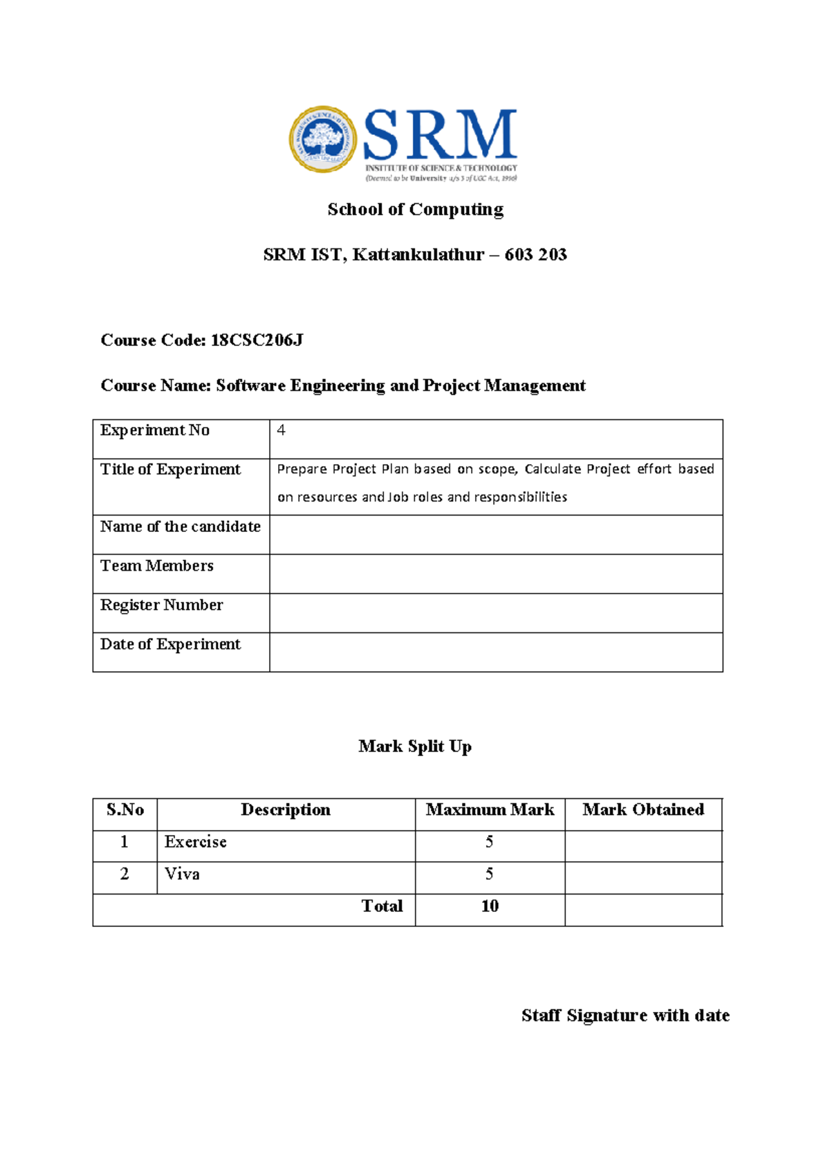 SEpm 4 - Software Engineering Project Planning Lab Report - Studocu
