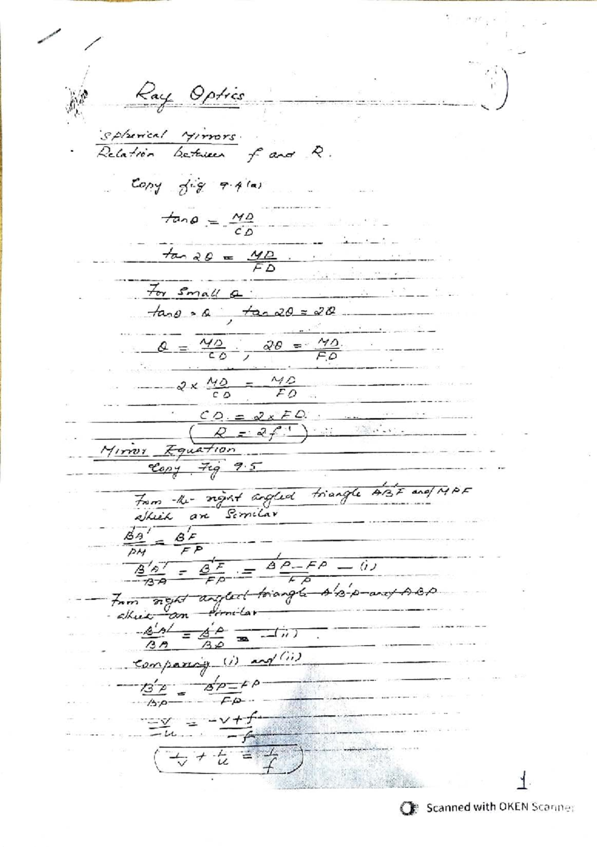 Ray Optics - Lecture Notes for Course OKEN - Studocu