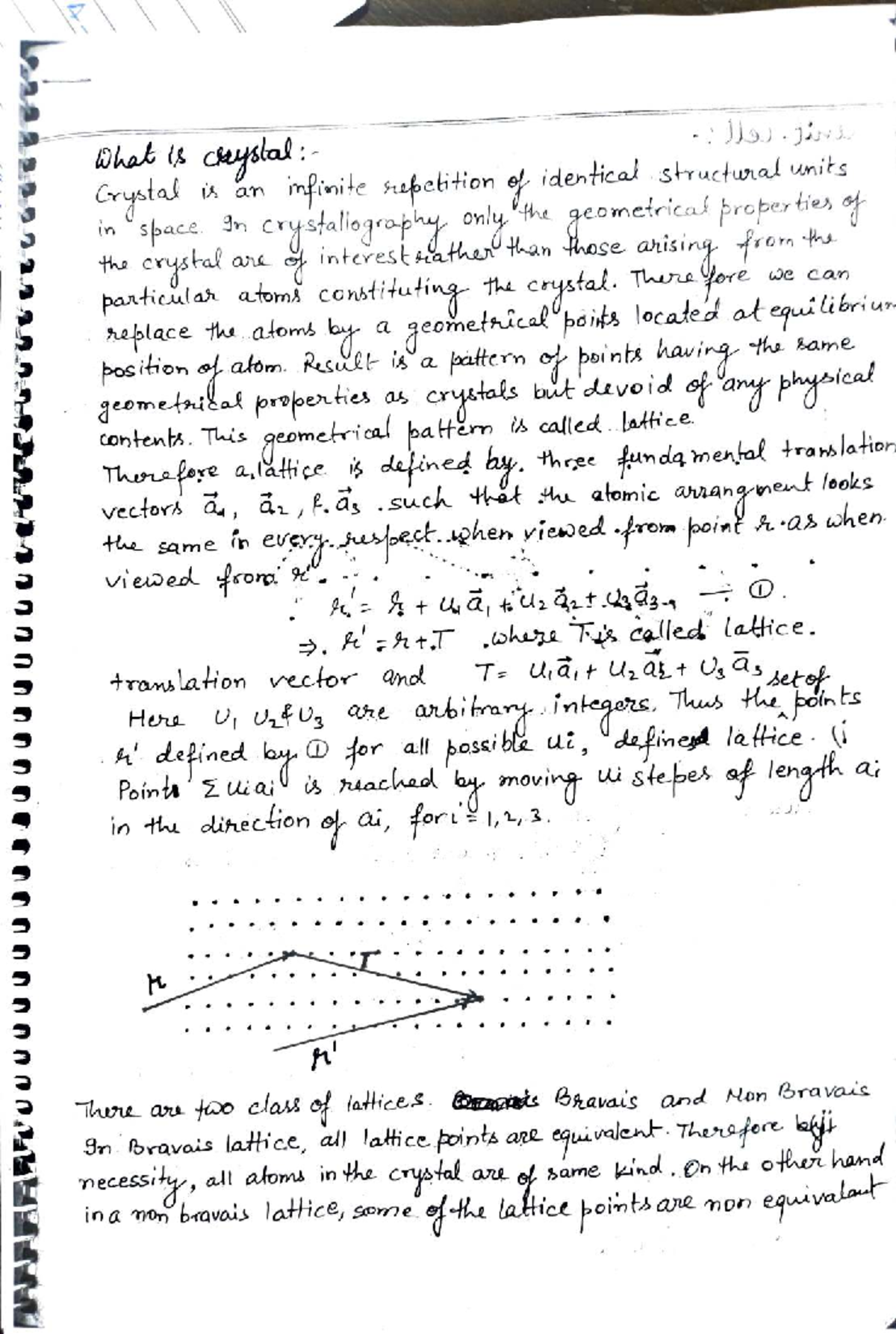 Unit 1 Solid State Notes: Crystallography and Lattice Structures - Studocu