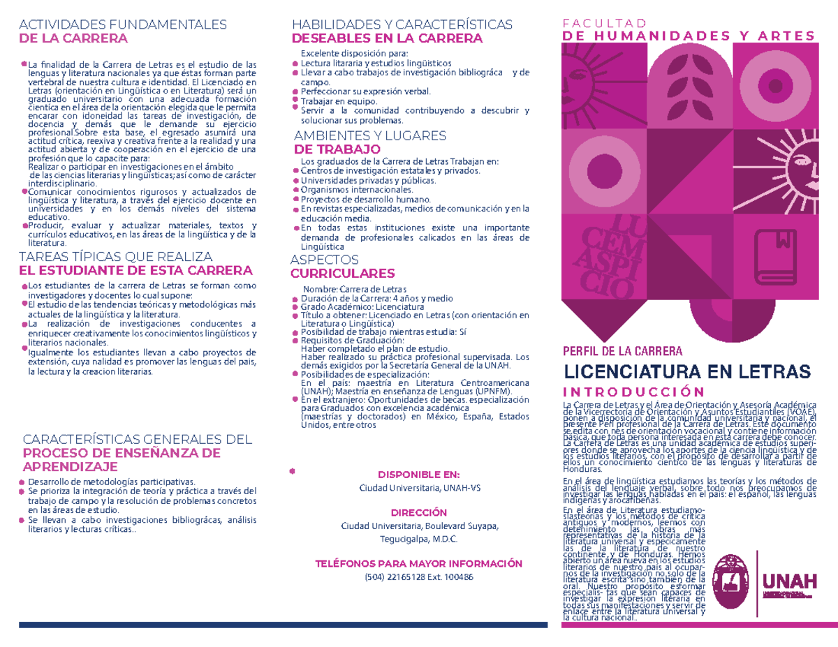 Letras-2024: Perfil Profesional y Actividades de la Carrera de Letras ...