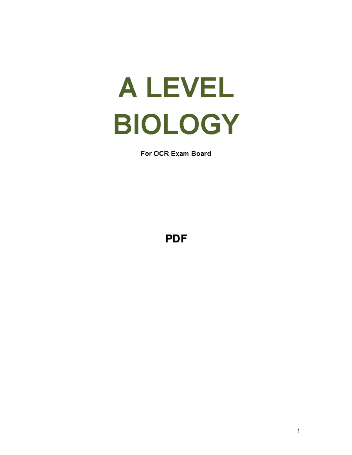 OCR A Level Biology Exam Revision Notes and Study Guide 2025 - Studocu