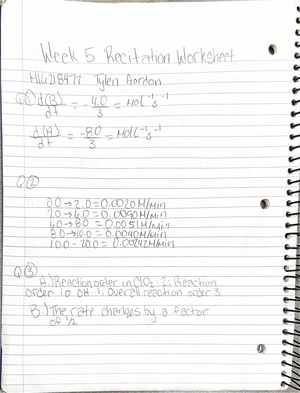 Week+6 - Week 6 recitation - Week 6 Recitation Worksheet 1. For the ...