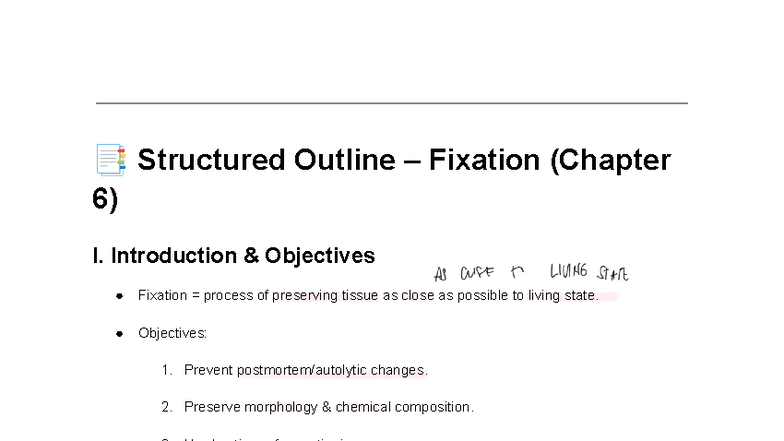 Fixation Techniques In Histopathology Chapter 6 Studocu
