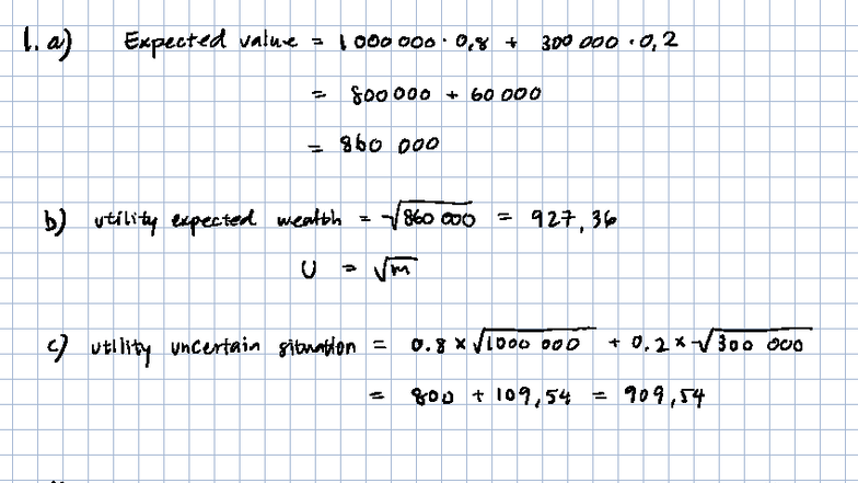 Assignment 3: Expected Value and Utility Analysis - Studocu