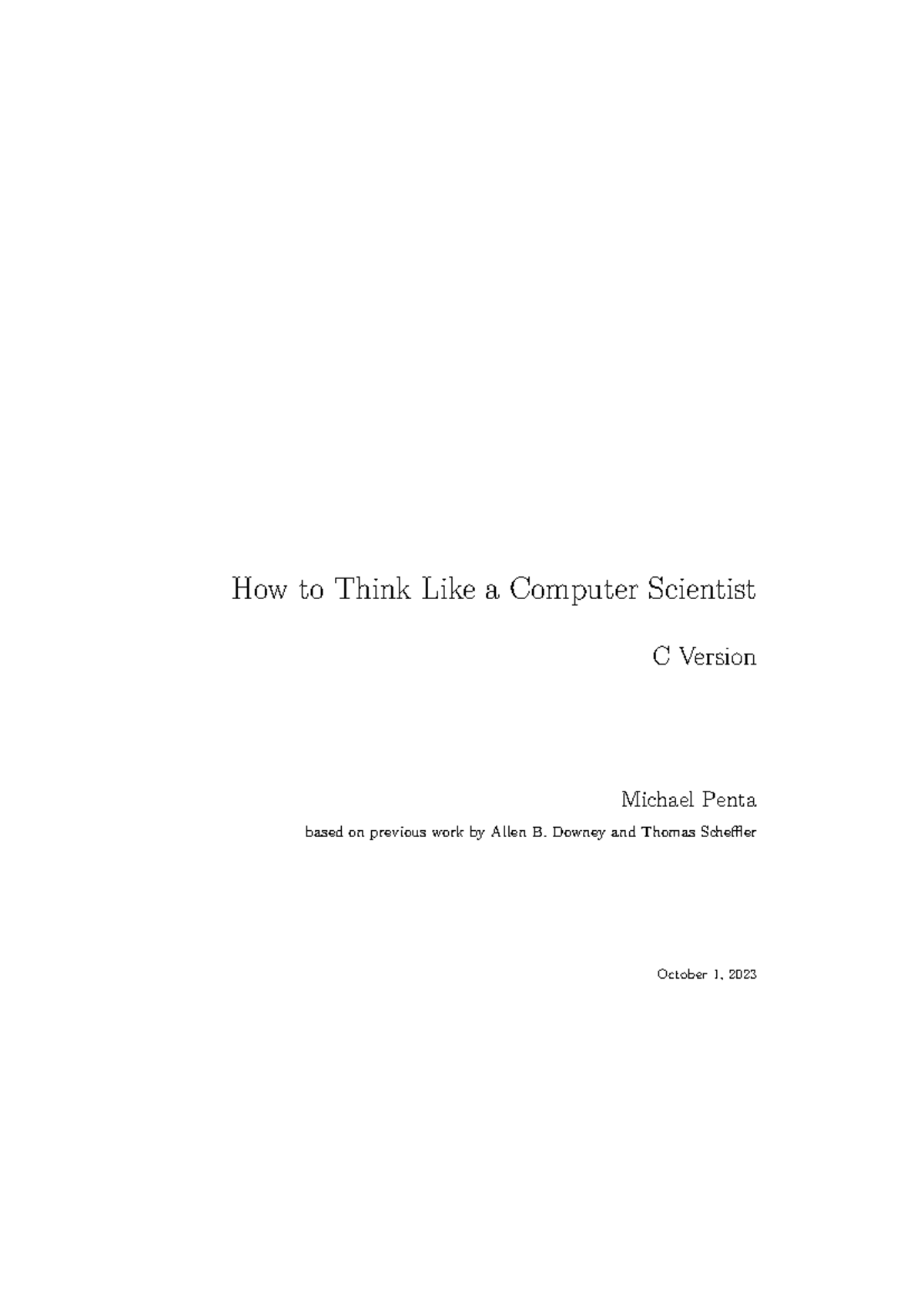 How to Think Like a Computer Scientist (C Version) - Class Notes - How ...