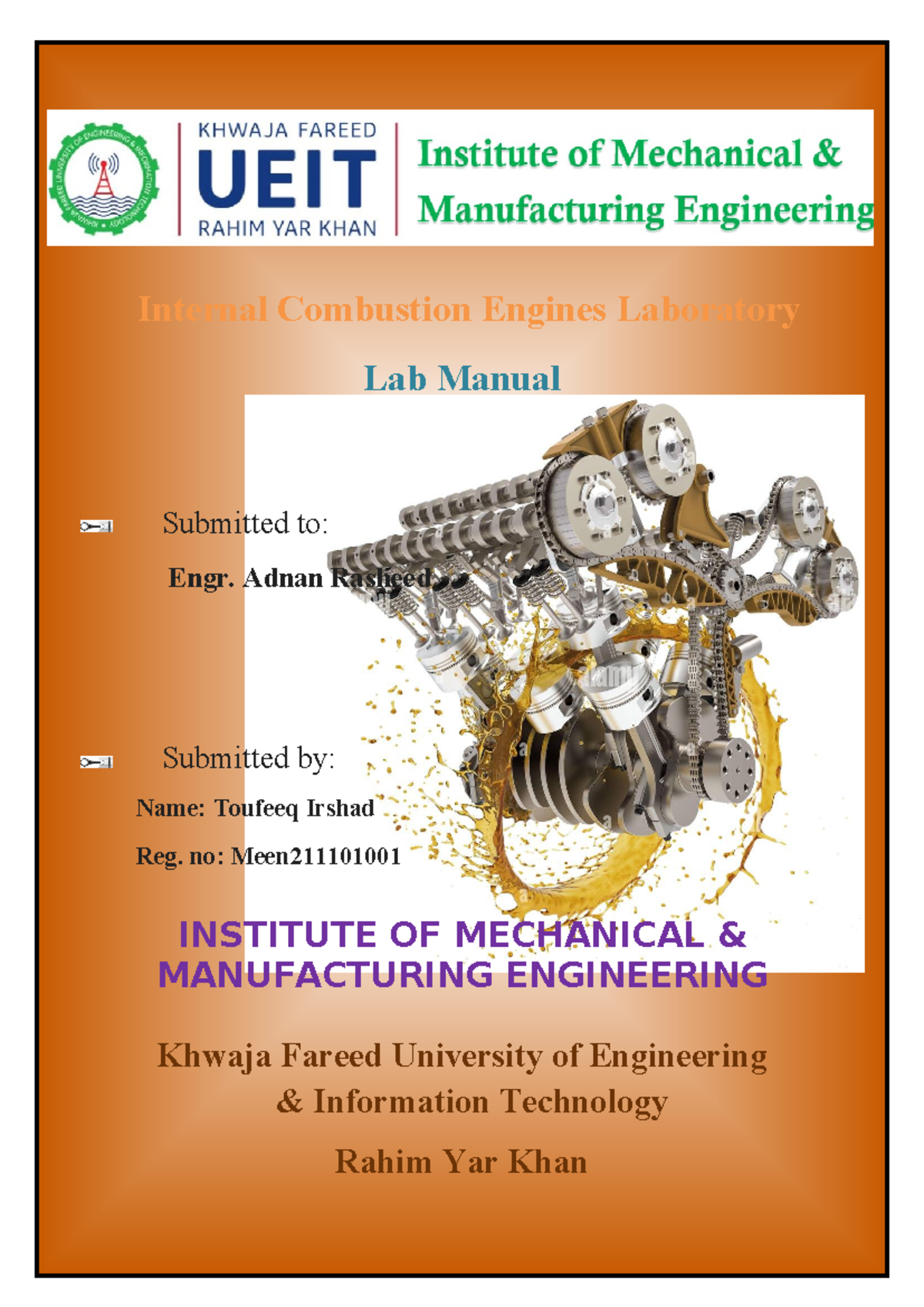 IC Engines Lab Manual 1-4 - Internal Combustion Engines Laboratory Lab ...