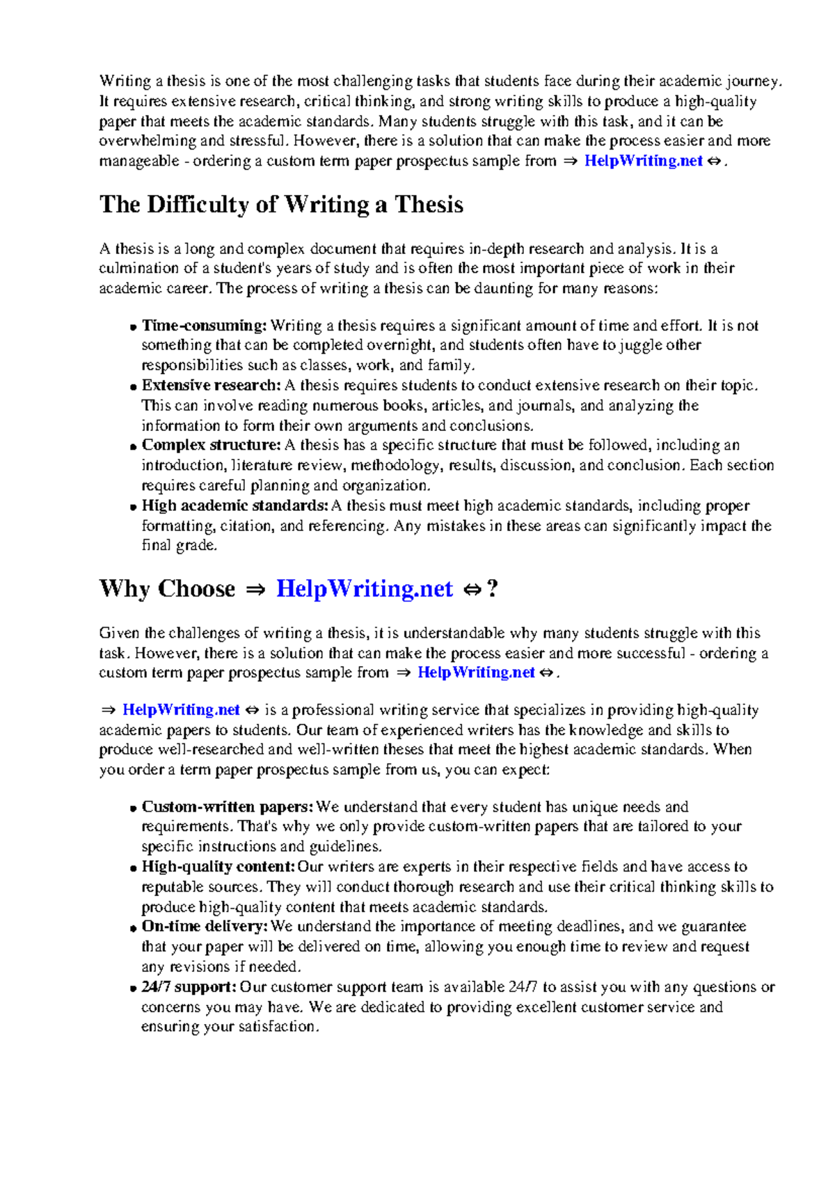 Term paper prospectus sample - Writing a thesis is one of the most ...