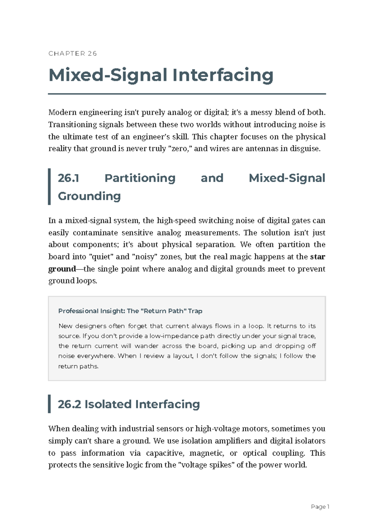 Chapter 26: Interfacing Analog and Digital Systems - Noise Management ...
