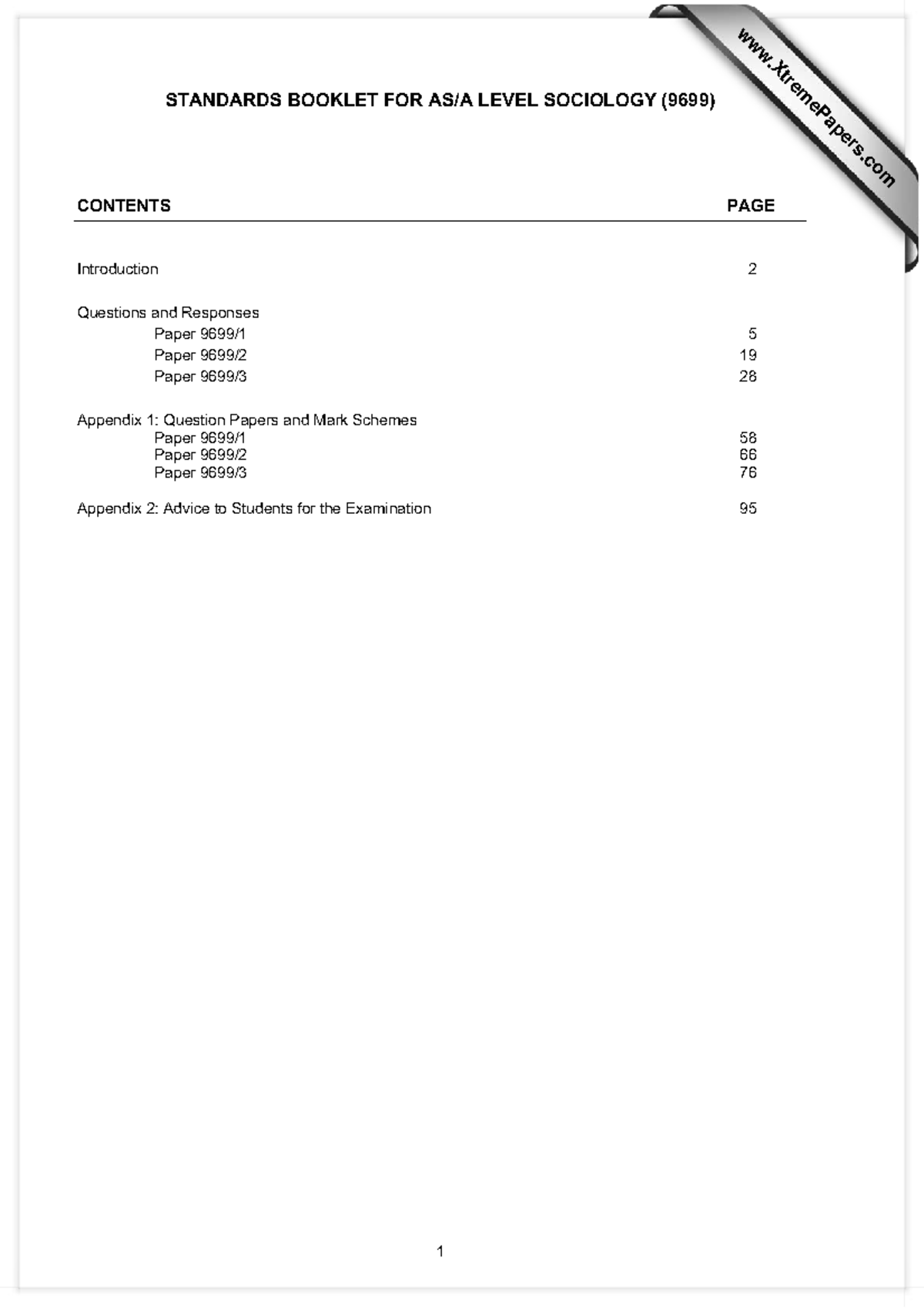 AS/A Level Sociology (9699) Exam Prep: Standards Booklet Revision Guide ...