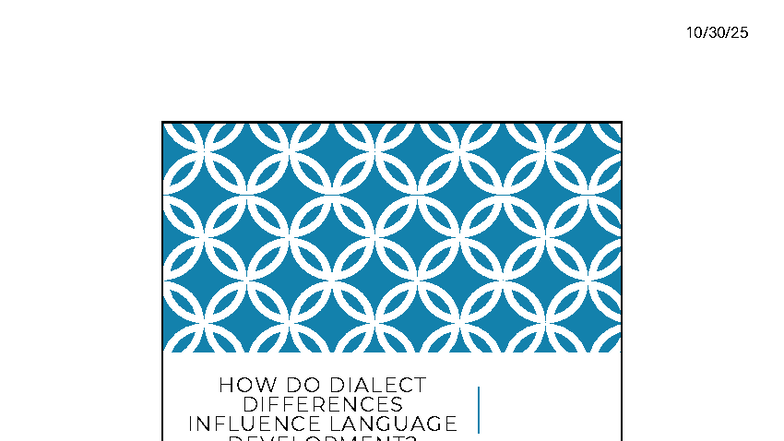 Lecture 16: Dialectal Variations & Language Development Impact - Studocu