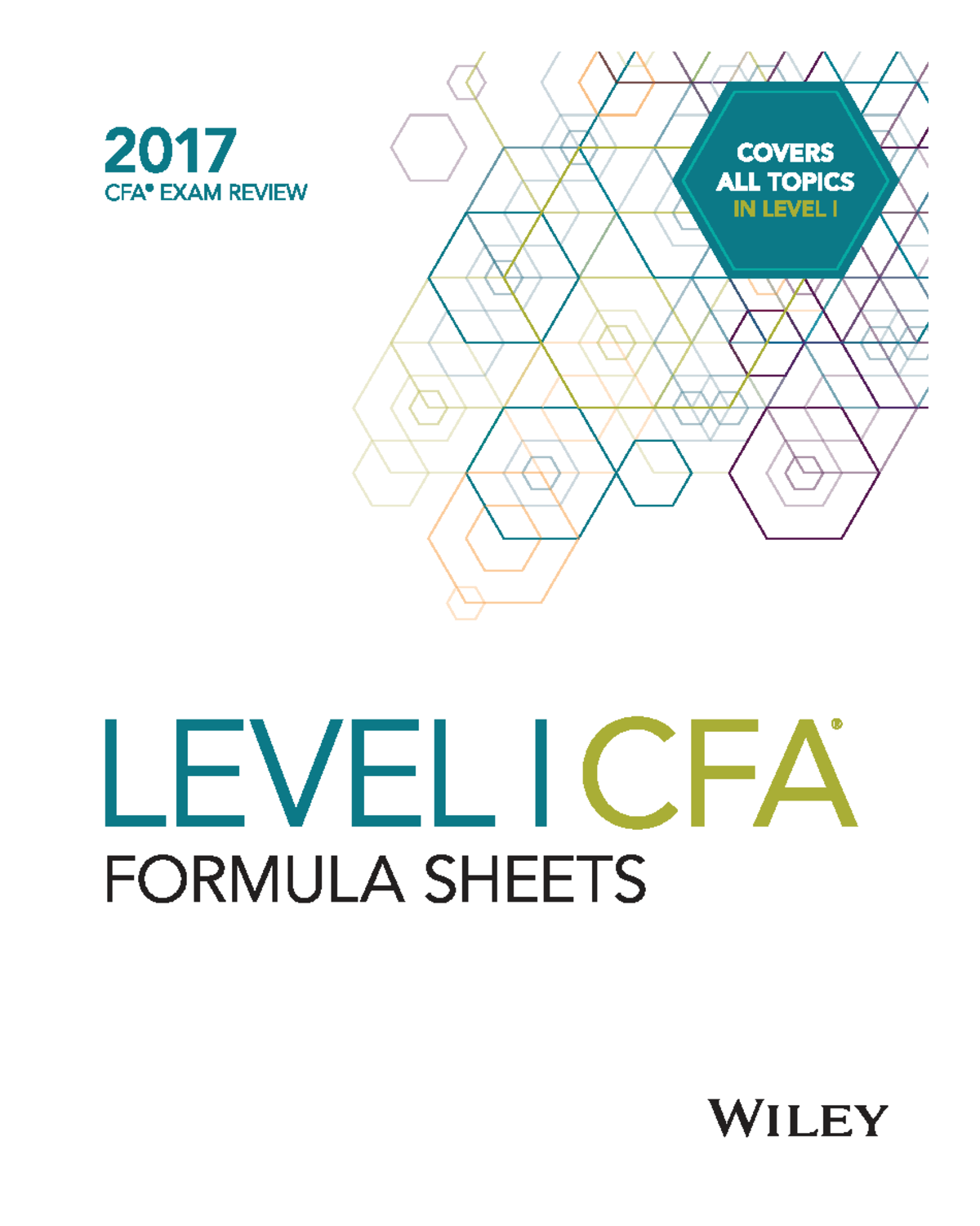 Wiley CFA Level I: Essential Formula Sheets for Exam Prep - Studocu