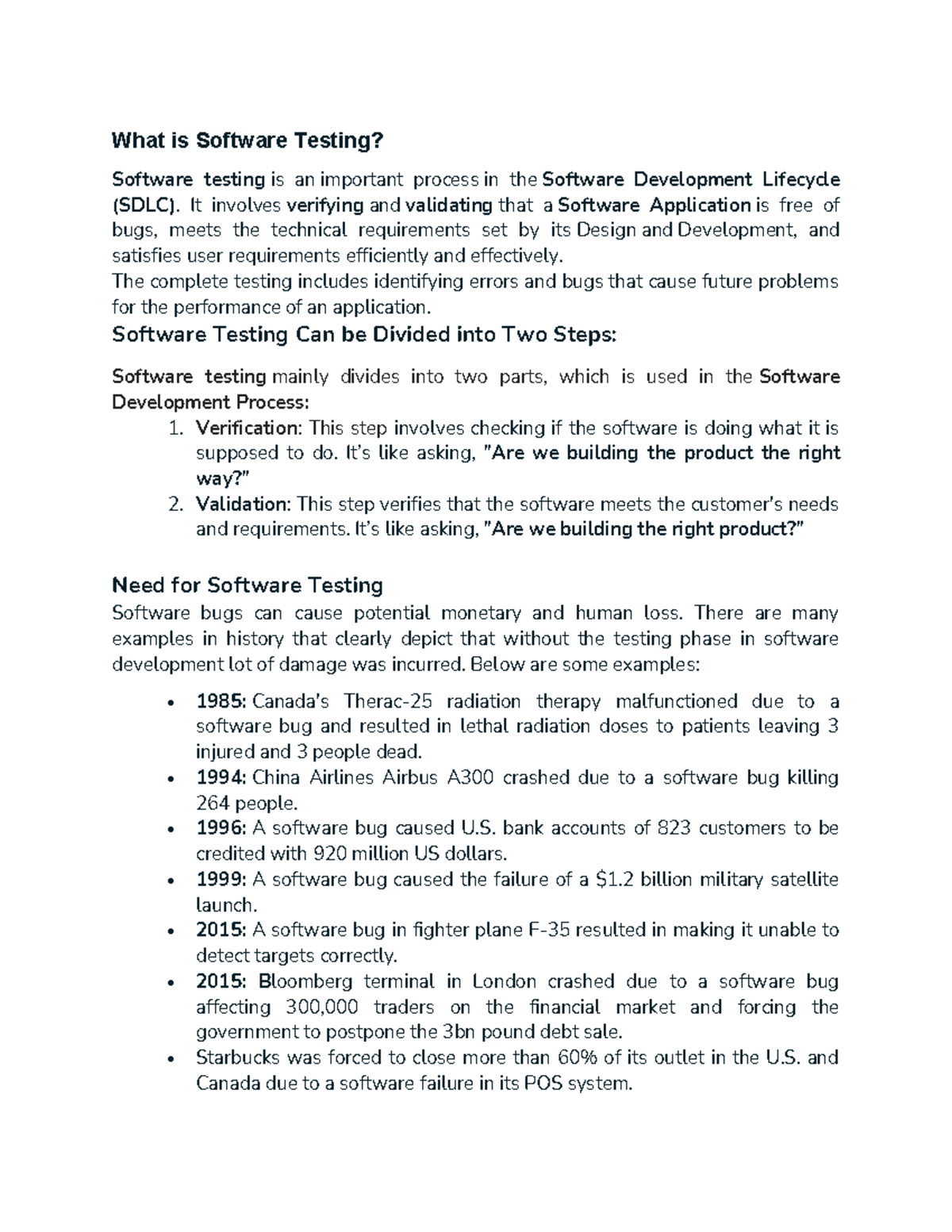 Module 5: Software Testing Overview and Techniques - Part 1 - Studocu