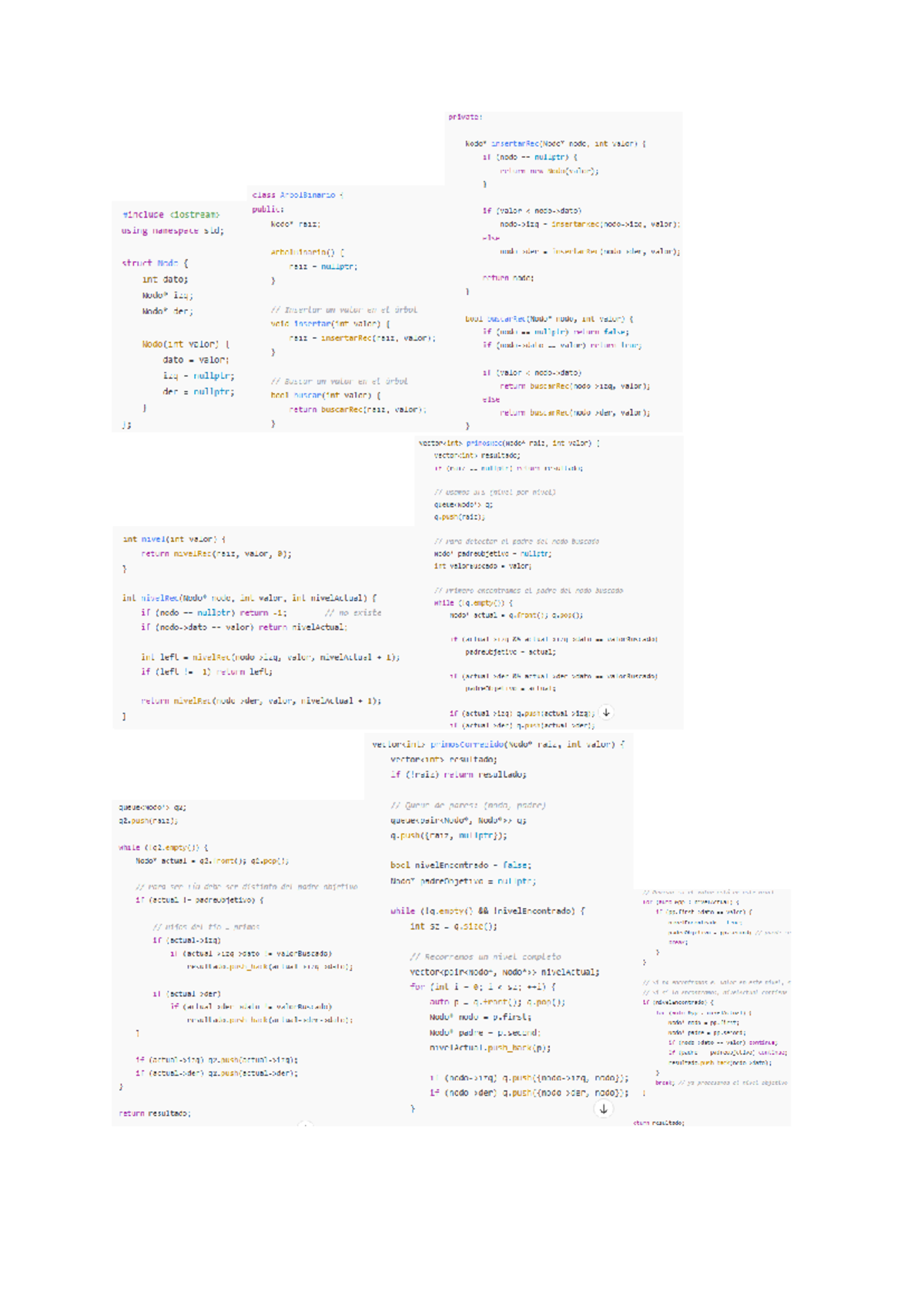 Code Practice for Exam: C++ Binary Tree Operations - Studocu