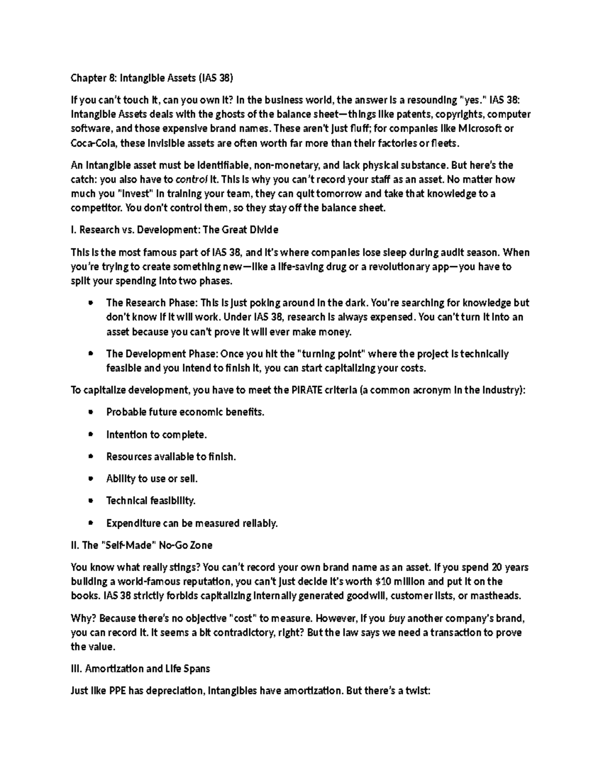 Chapter 8: IAS 38 - Understanding Intangible Assets and Their Value ...