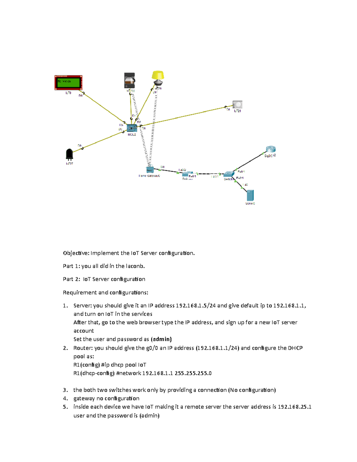 IoT Server Configuration Lab Exercise - Important Steps - Studocu