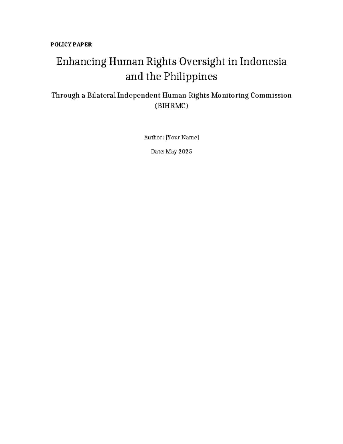 Policy Paper: Enhancing Human Rights Oversight in Indonesia ...