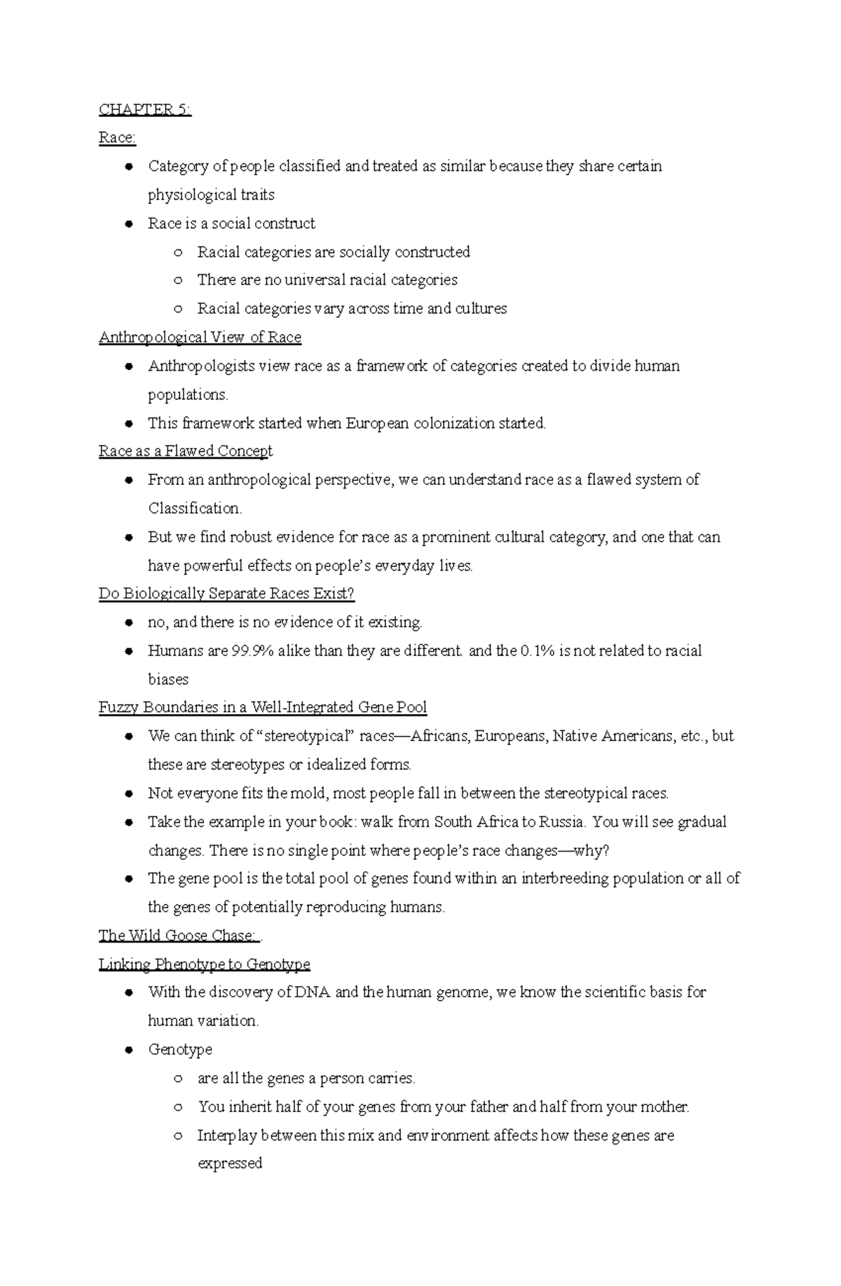 Anthro 101 Final Exam Notes: Understanding Race, Ethnicity, and Gender ...