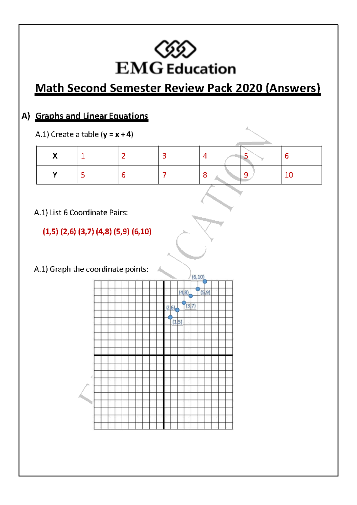 Grade 7 Maths study pack 1 + Answers - Database System - Math Second ...
