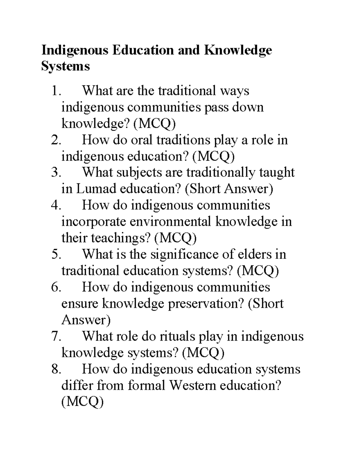 Indigenous Education and Knowledge Systems - What are the traditional ...