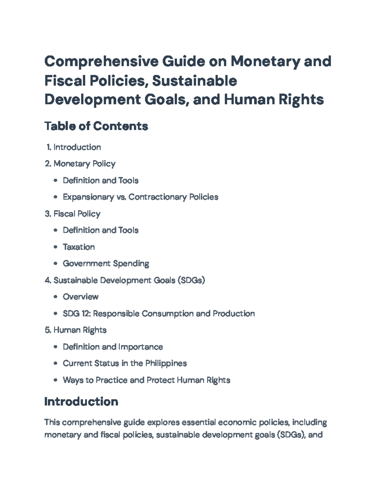 Comprehensive Guide on Monetary & Fiscal Policies and Human Rights ...