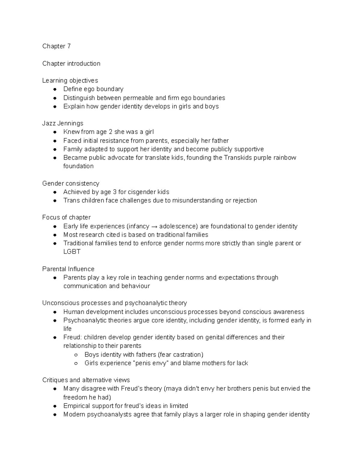 Gender Class - Lecture Notes for Final Exam (Course Code: GEND101 ...