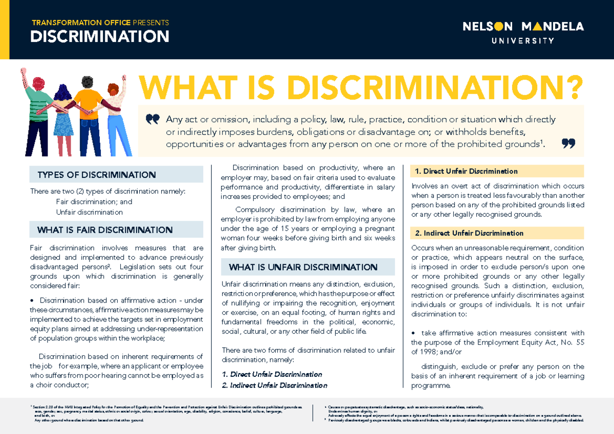 NMU 38 Discrimination A4 Proof 4 - Any act or omission, including a ...