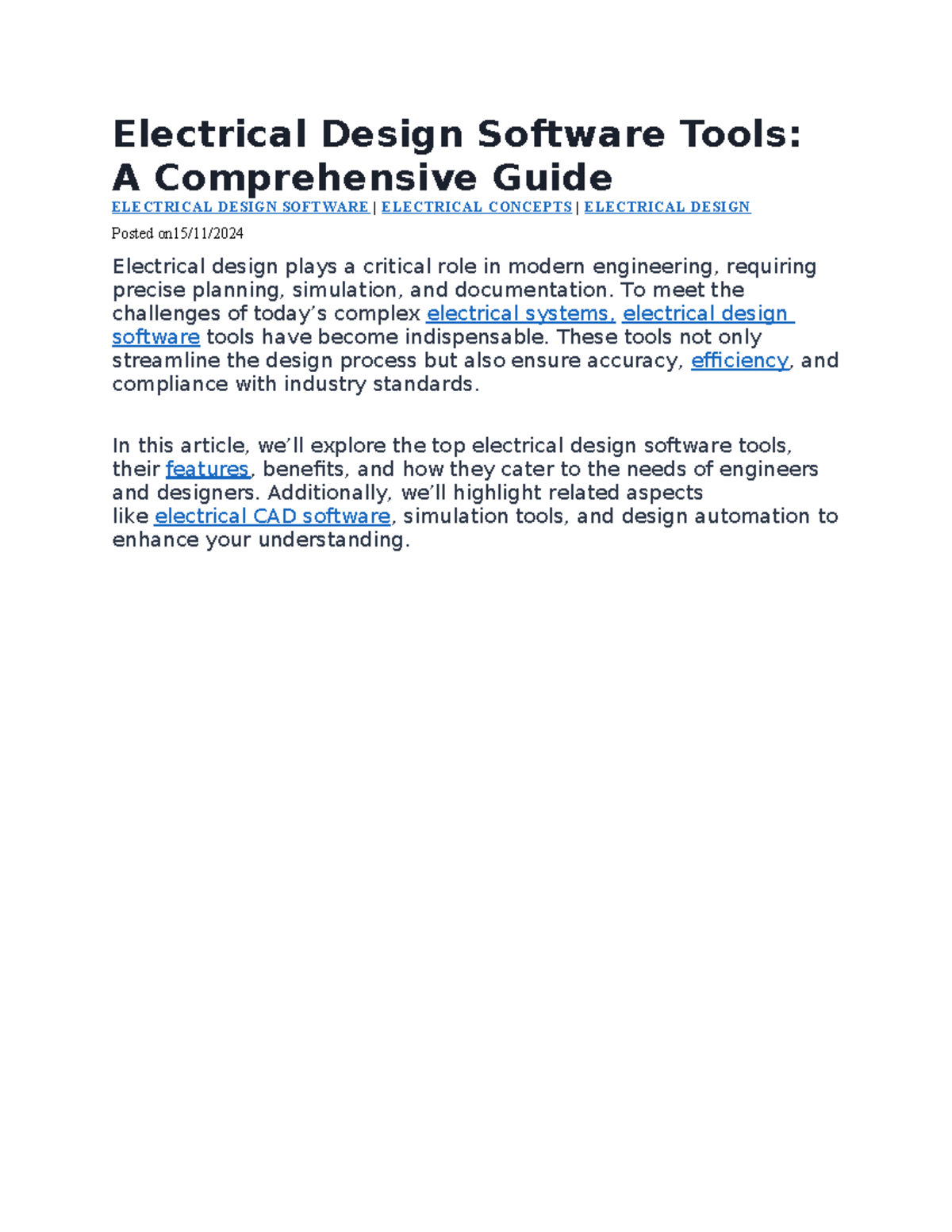 Electrical Design Software Tools: A Detailed Overview and Guide - Studocu