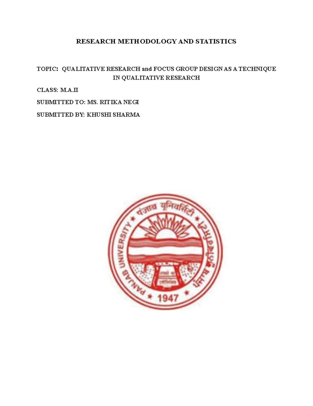 RMS MA II: Qualitative Research & Focus Group Design Insights - Studocu