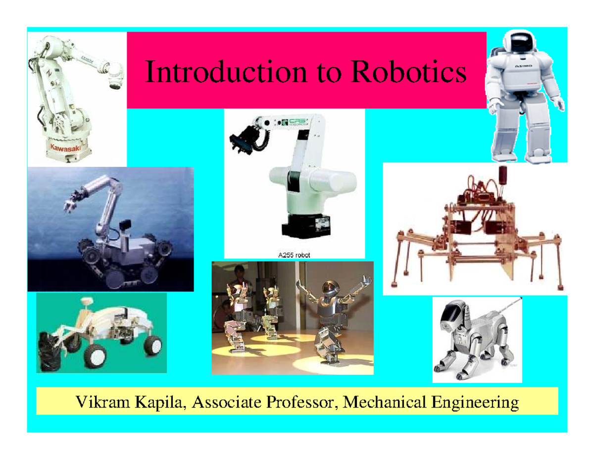ME 101: Introduction to Robotics - Key Concepts and Applications - Studocu