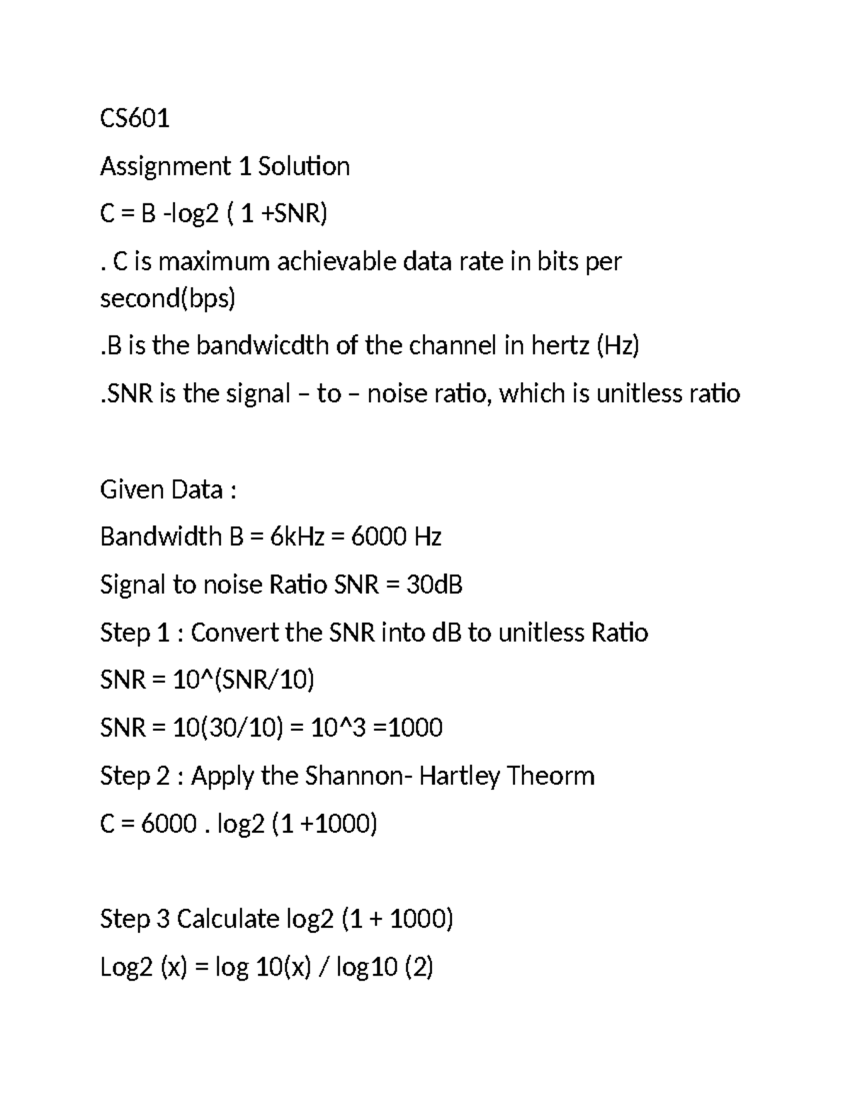 Solution File of Assignment 1 CS601 - CS Assignment 1 Solution C = B ...