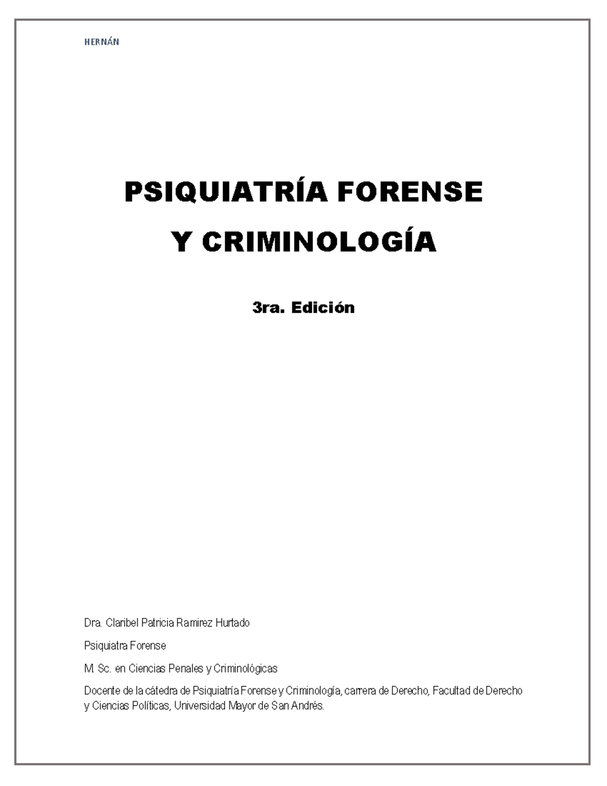 Psiquiatría Forense y Criminología - Teoría y Práctica Clave 3ra Edición - Document Preview