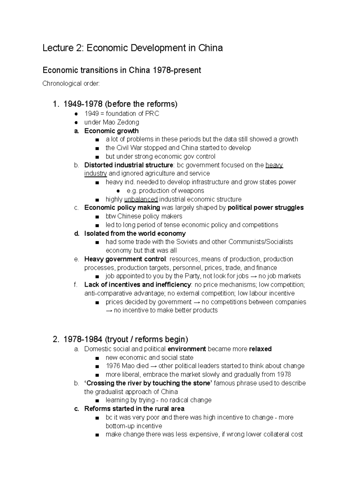 L2-6 Midterm: Economic Development in China and Japan - Studeersnel