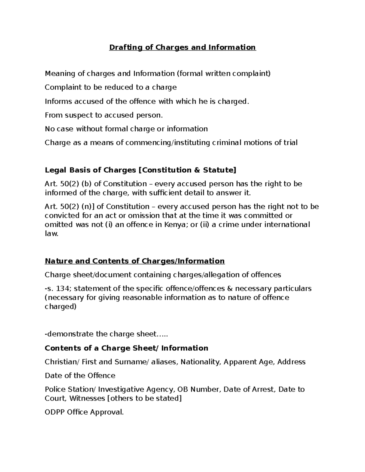 Charges Drafting and Legal Framework - Complete Guide for Law Students ...