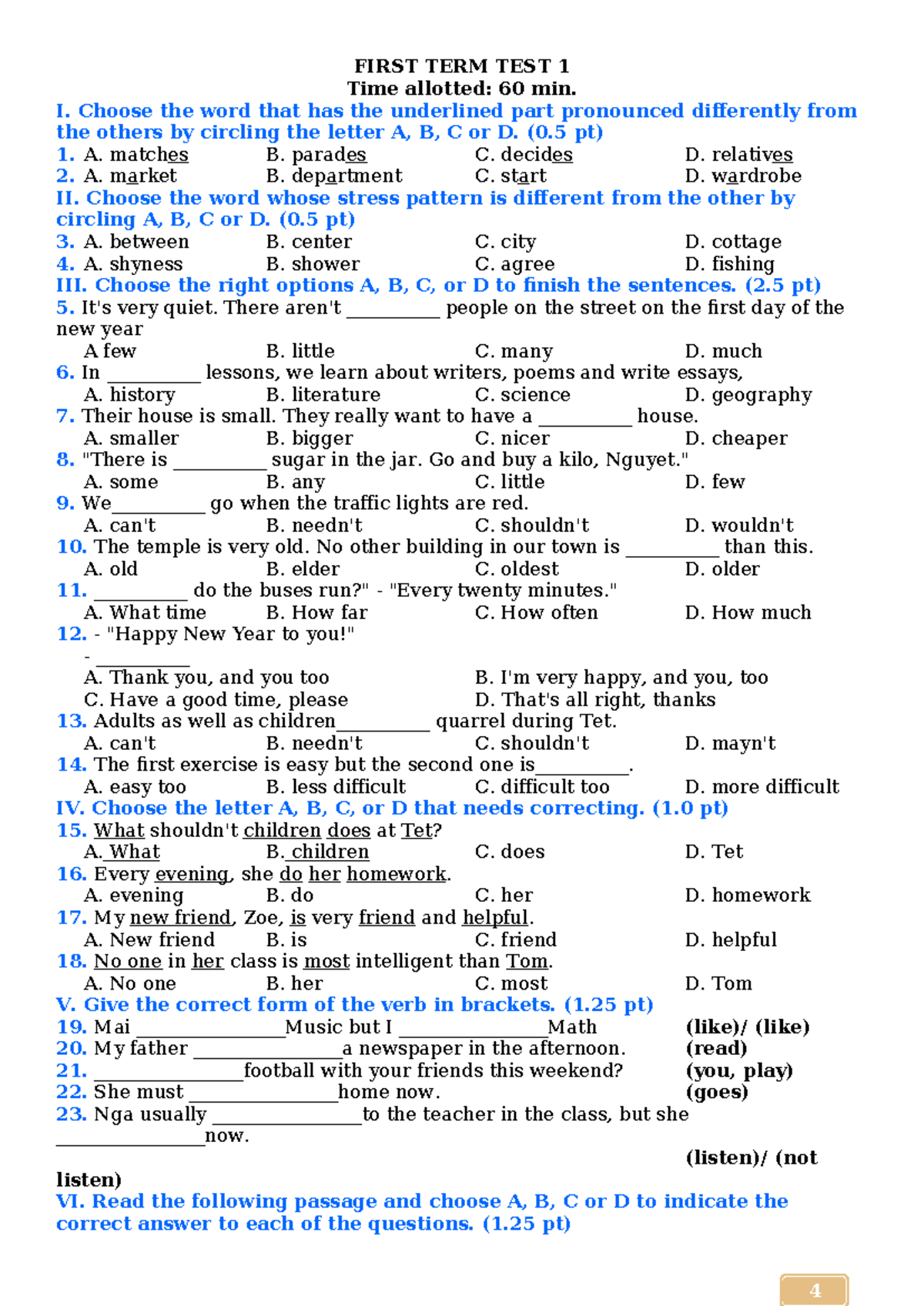 Global Success 6: Vocabulary & Grammar for Final Test, 1st Term - Studocu