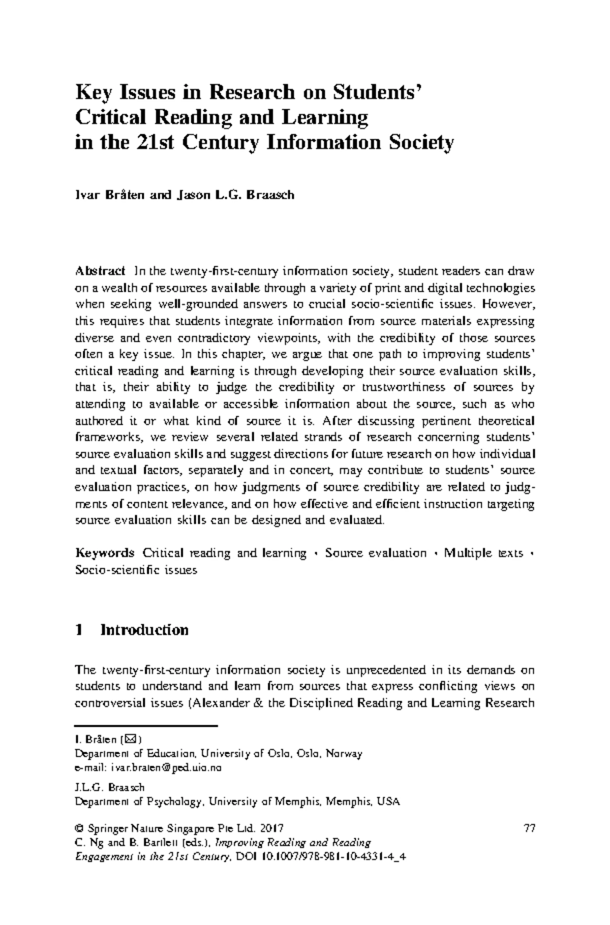 Critical Reading Skills: A Postgraduate Survey (EDU 101) - Studocu