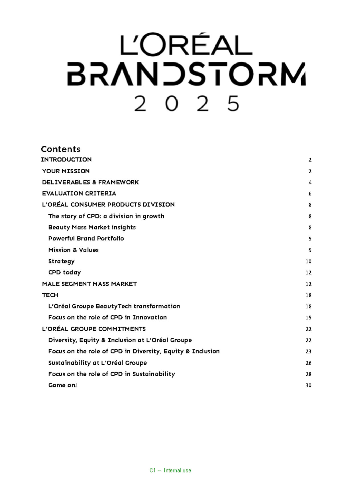 Mission Document 2025 - Jan 2025 update - Contents INTRODUCTION YOUR ...