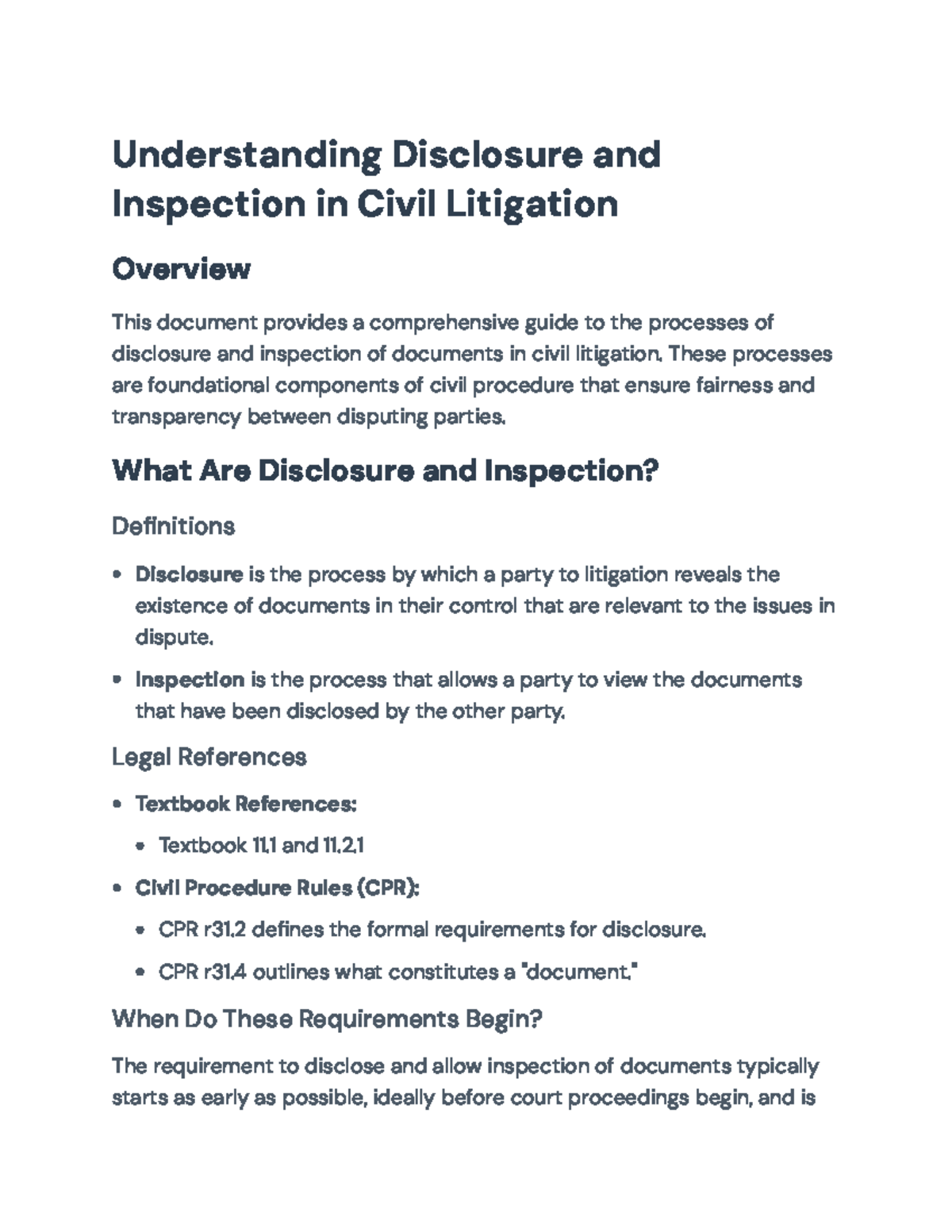 Civil Litigation Disclosure and Inspection: Essential Guide ...