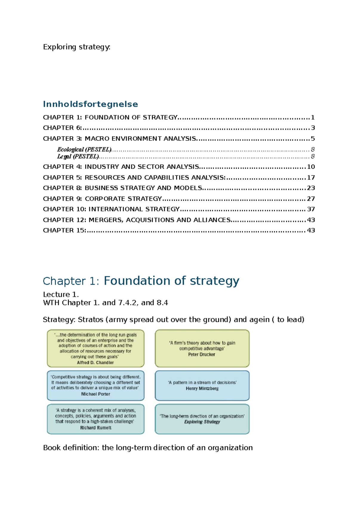 Exploring Strategy: Key Concepts and Frameworks (Course Code: STR101 ...