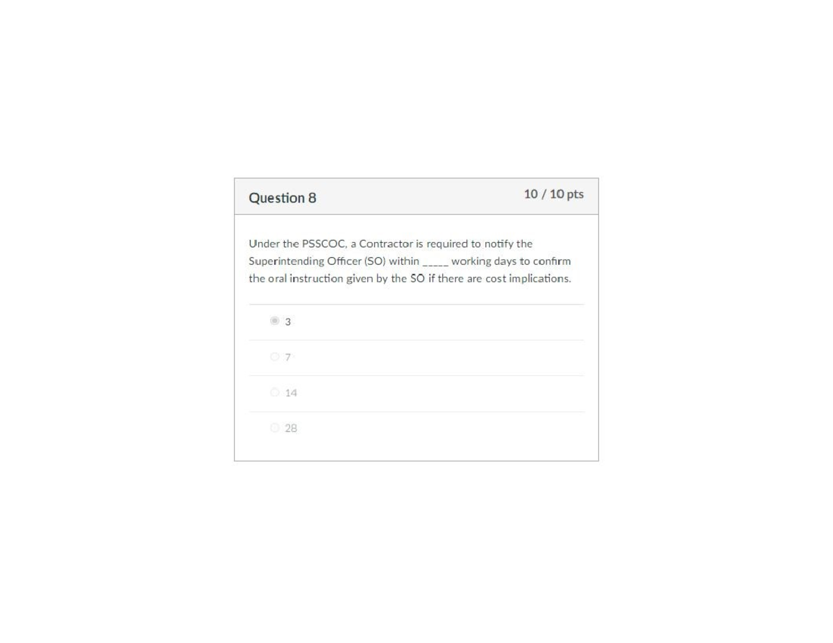 PSSCOC Contractor Notification Requirements - PCQ 1 Analysis - Studocu