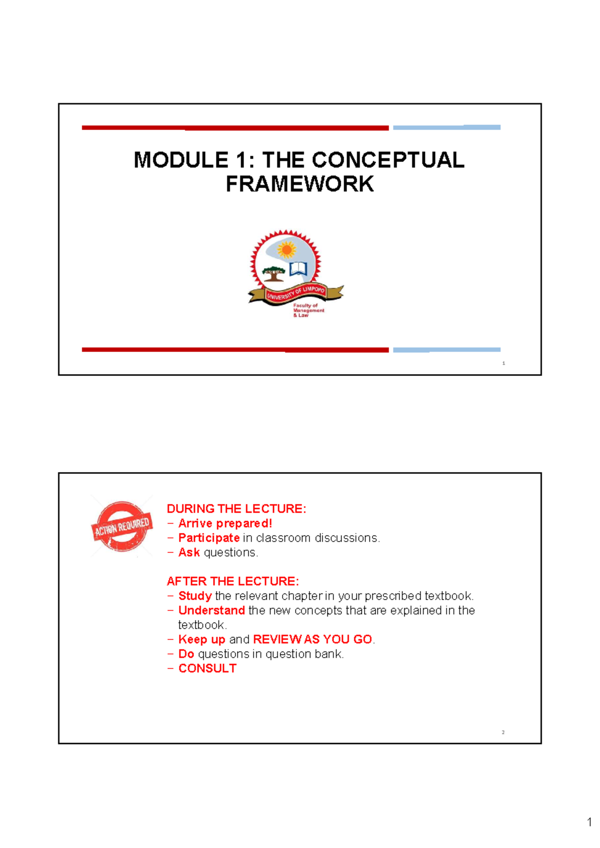 1.2 CACN021 CF - Slides (2022) - MODULE 1: THE CONCEPTUAL FRAMEWORK 1 2 ...
